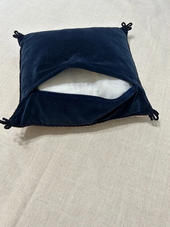 Vintage Lillian Vernon Needlepoint Fruit Pillow with Red Apples and Velvet Back - Picture 5 of 10